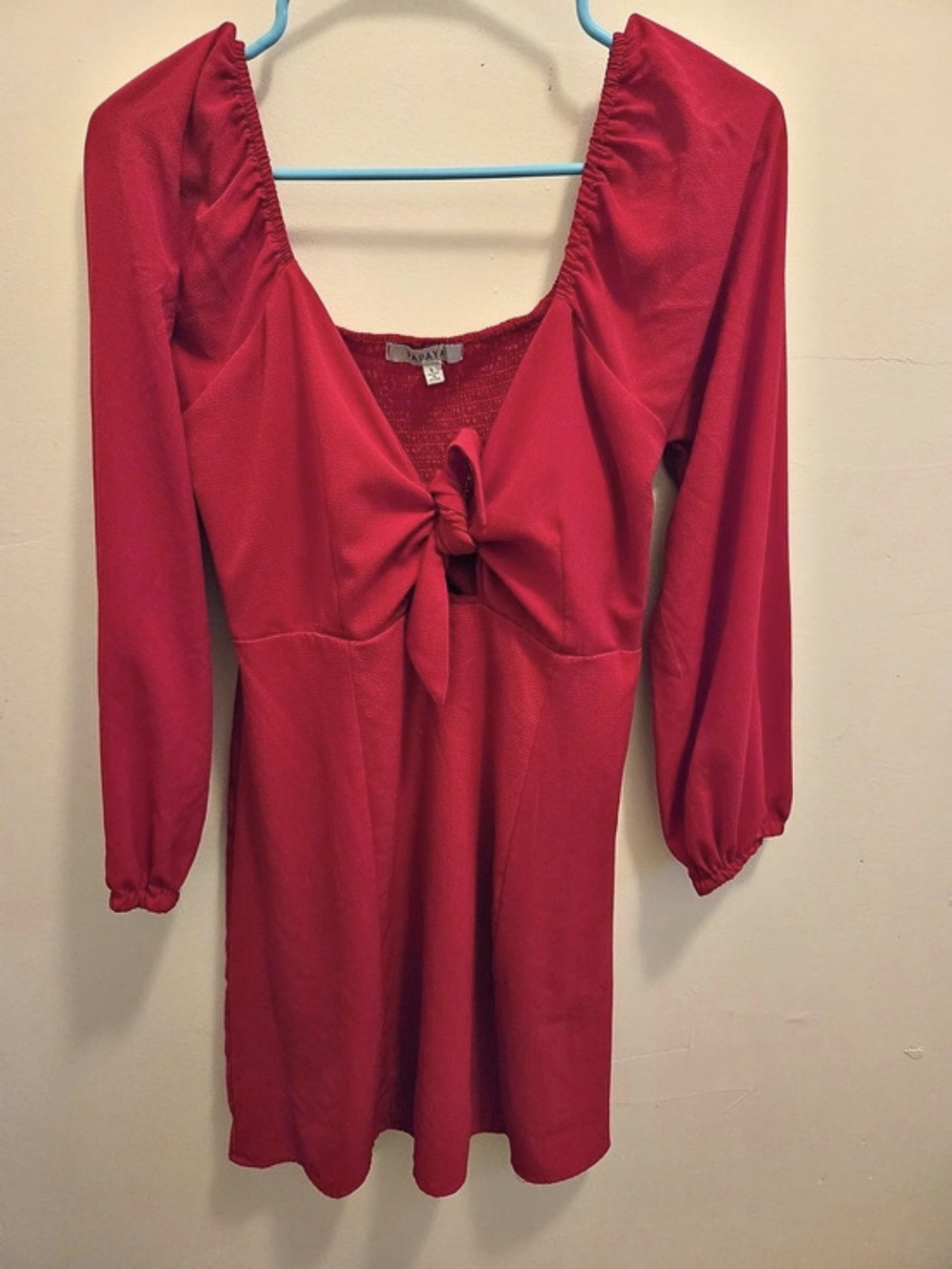 Papaya Long Sleeve Mini Dress